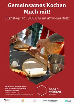 Plakat mit Menschen in einer Küche