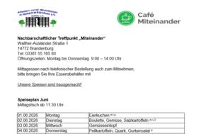 Speiseplan Juni