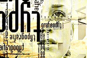 Gesicht mit Schrift
