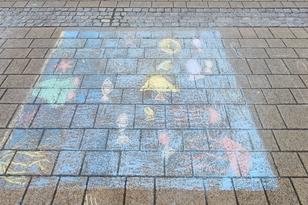 Kunstwerk aus Kreide