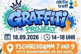 Graffitikünstler mit zwei Wohnblöcken